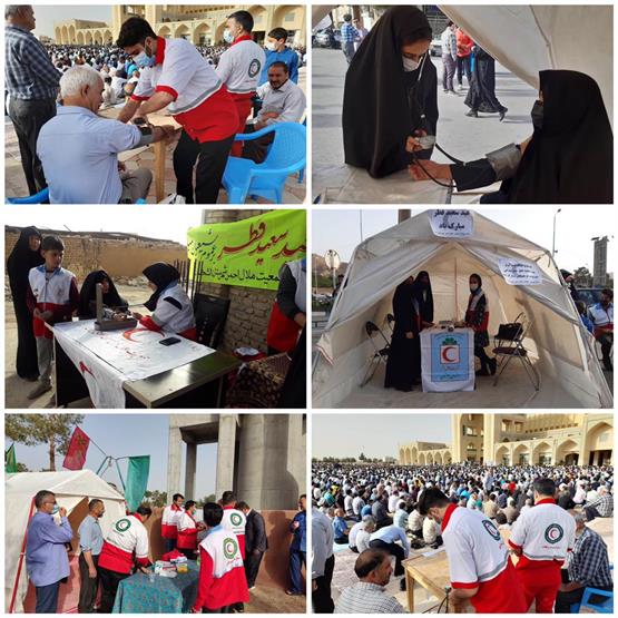 ارائه خدمات امدادی به بیش از 400 نفر از مردم یزد در جریان برپایی نماز عید سعید فطر