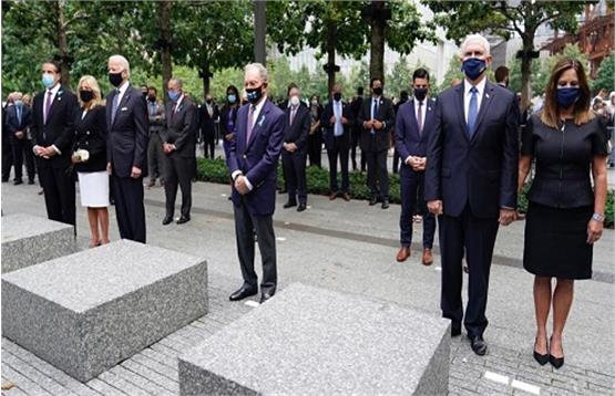 برپایی یادبود واقعه 11 سپتامبر با حضور ترامپ و جو بایدن