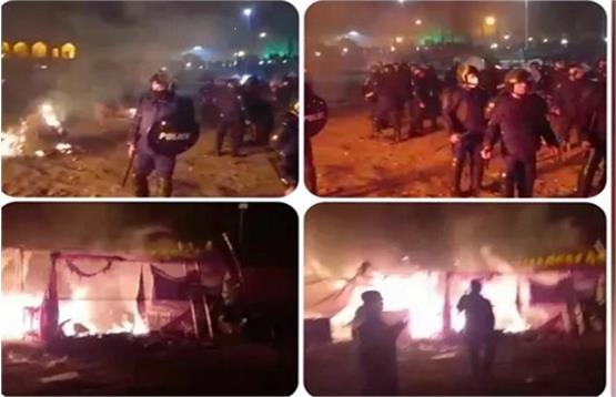 یگان ویژه به کشاورزان متحصن اصفهان حمله کردند